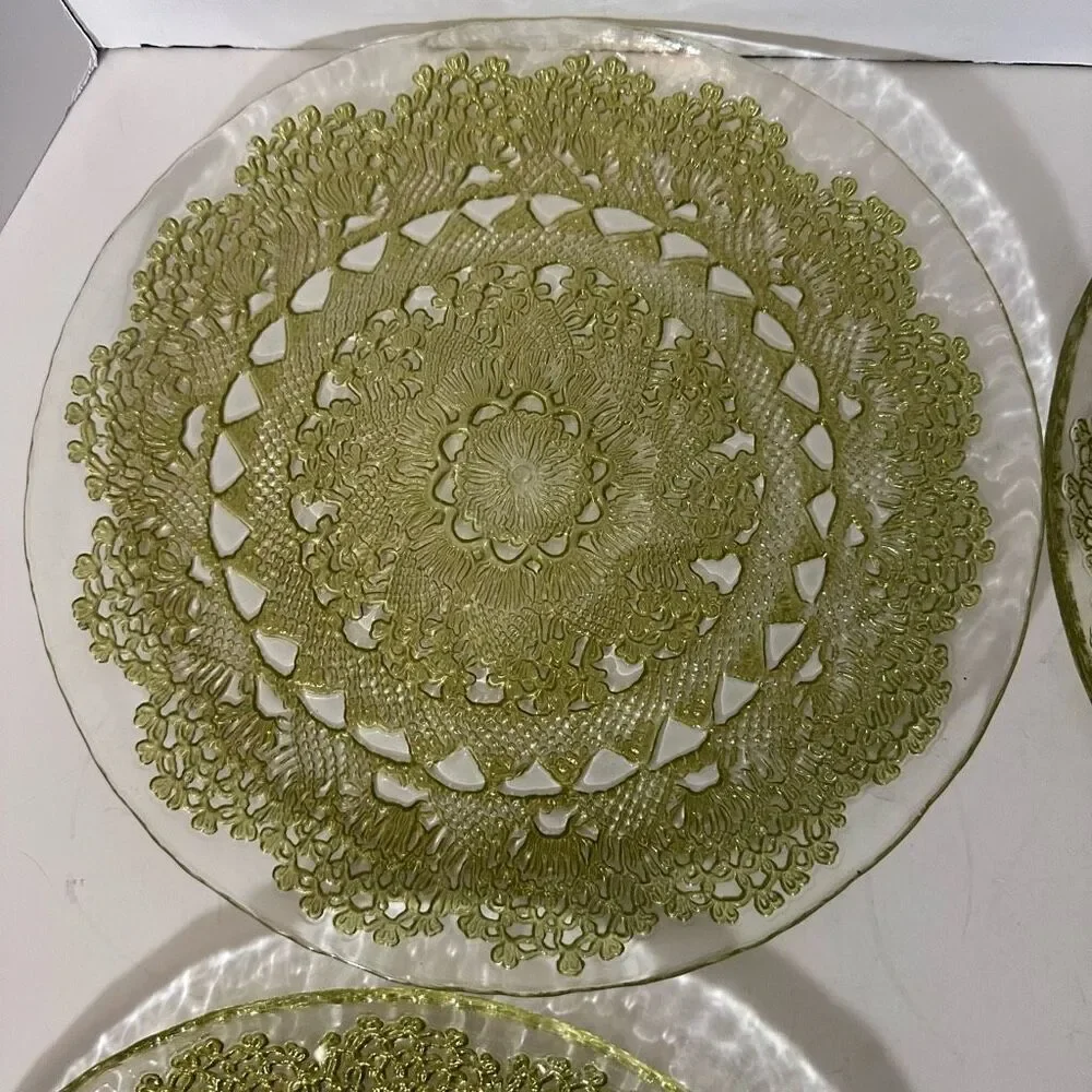 Turkish Glass Entrée Plates Set of 4